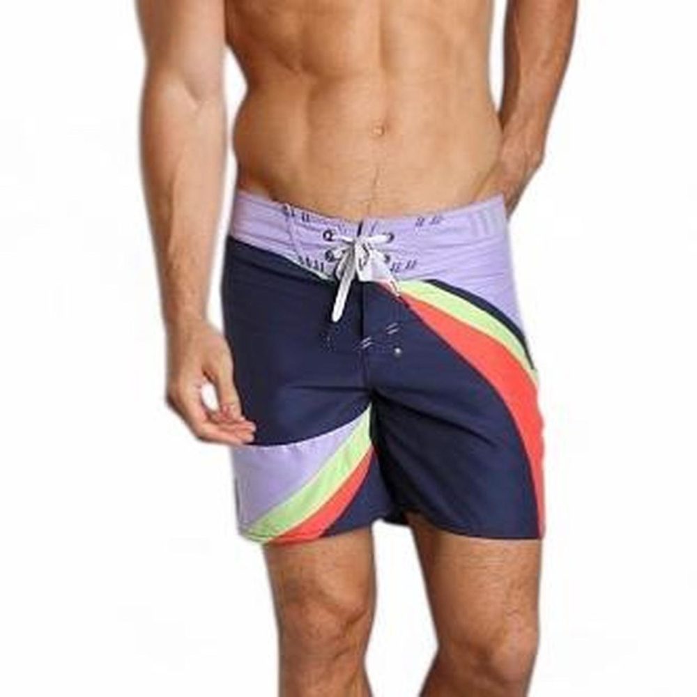DIESEL SHORE SWIRL SWIM NAVY Multi-Color Swim Trunks Size L Board Shorts